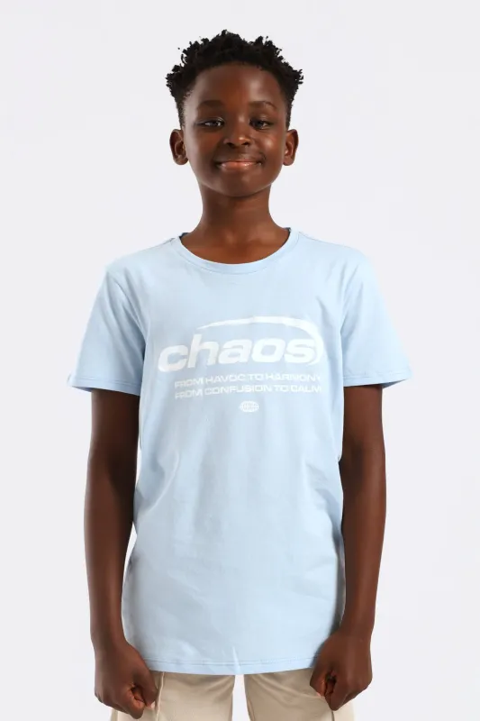 Boys Spray Paint Print Tee - Light Blue sold by Edgars