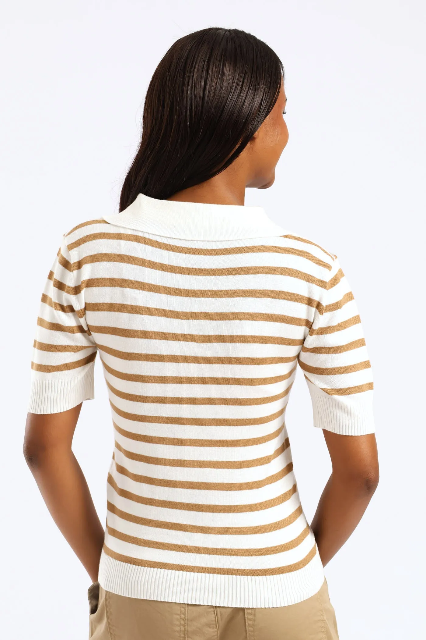 Stripe Golfer Knit Top - Beige/Cream sold by Edgars product image thumbnail 3