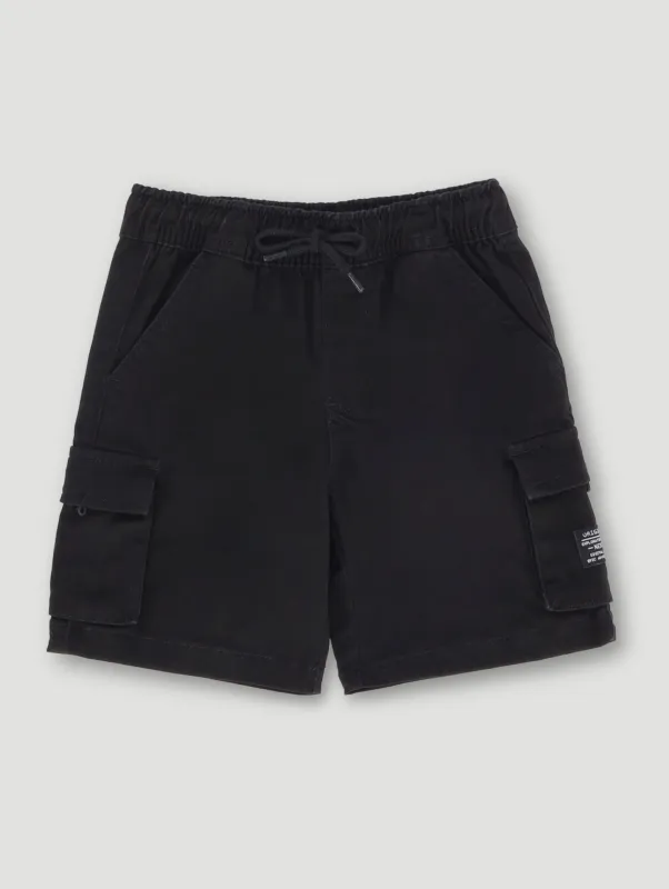 Pre- Boys Chino Cargo Pocket Shorts - Black sold by Edgars