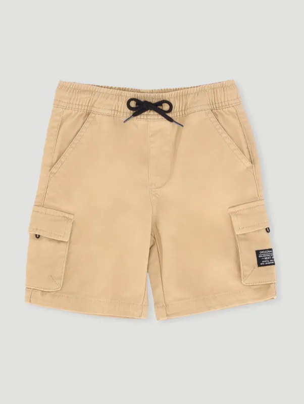 Pre- Boys Chino Cargo Pocket Shorts - Stone sold by Edgars