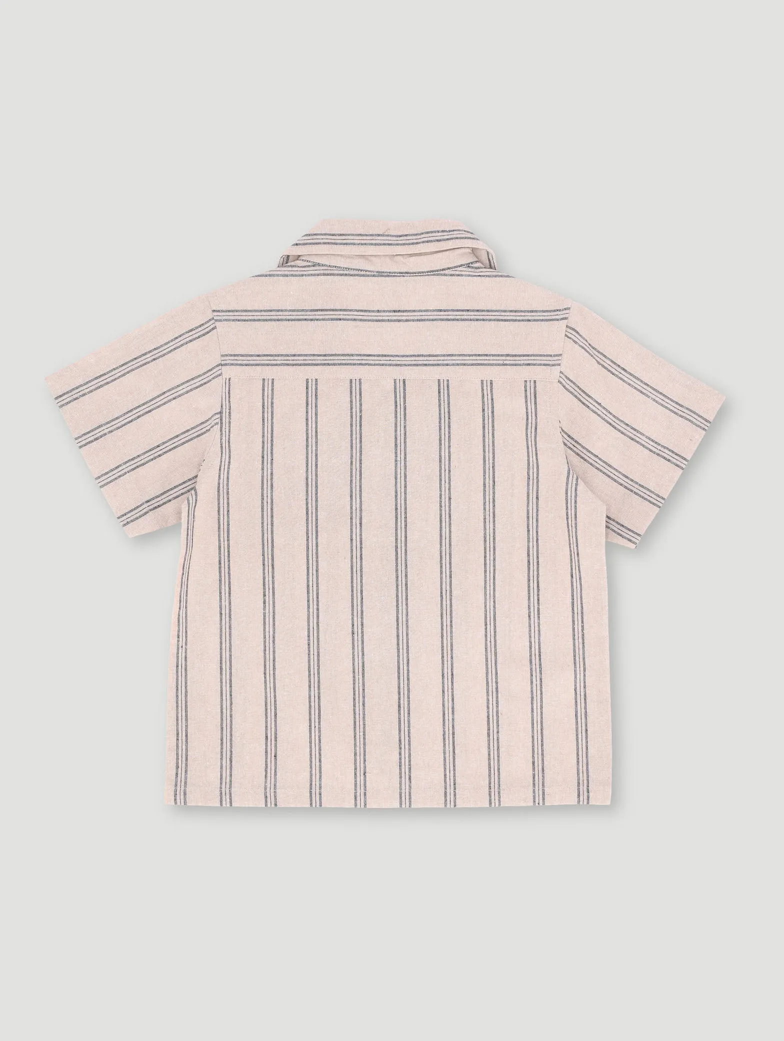 Pre-Boys Woven Glade Neck Stripe Shirt - Stone sold by Edgars