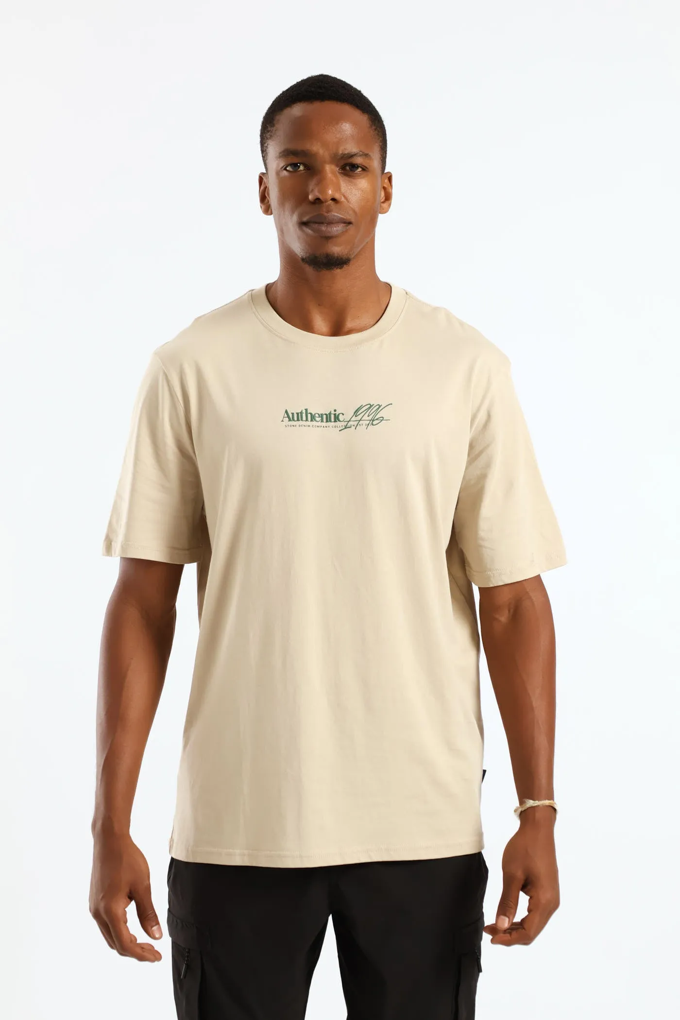 Est. 1996 Front & Back Tee - Stone sold by Edgars