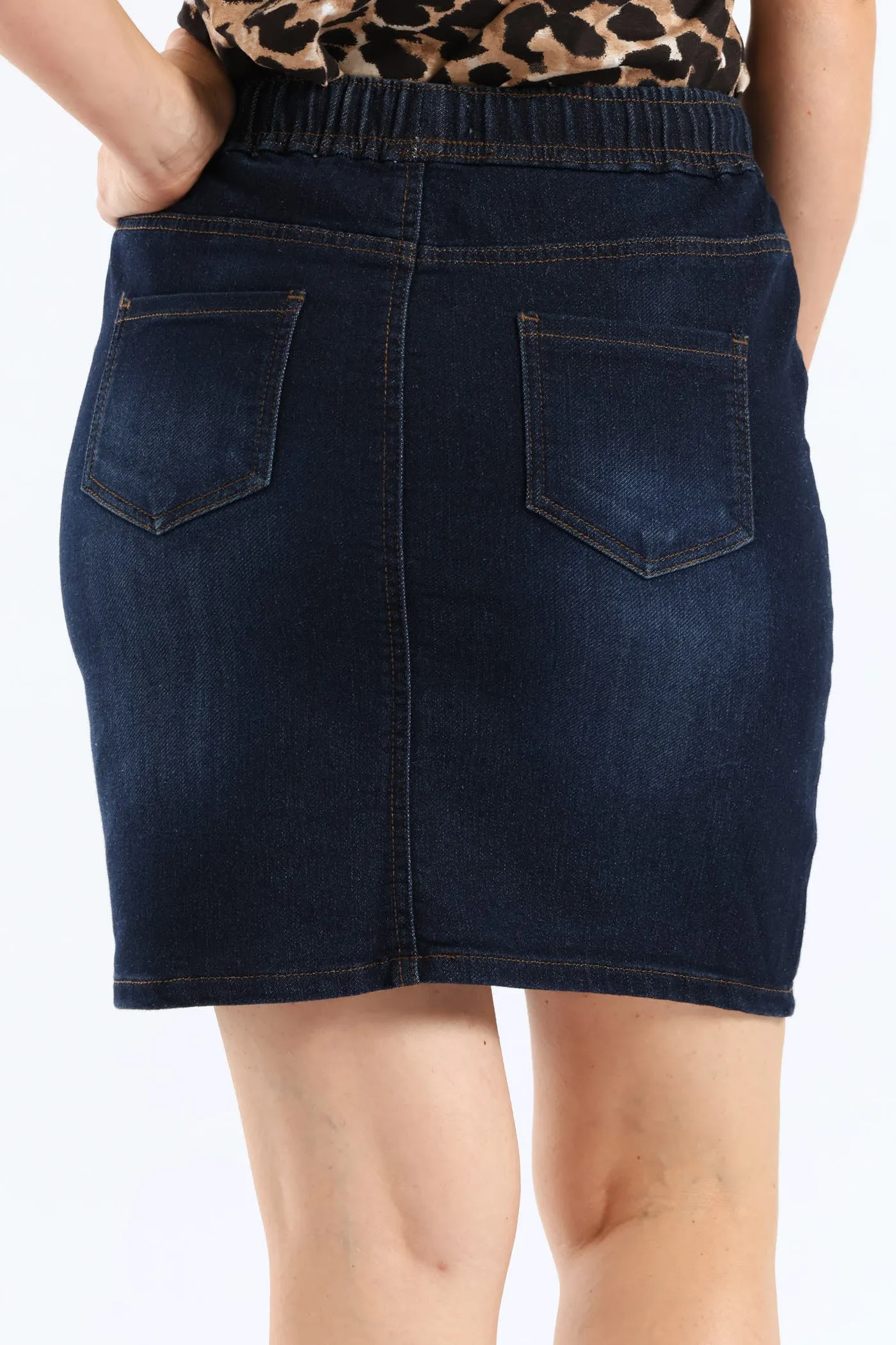 Knit Denim Mini Skirt - Ink sold by Edgars product image thumbnail 2