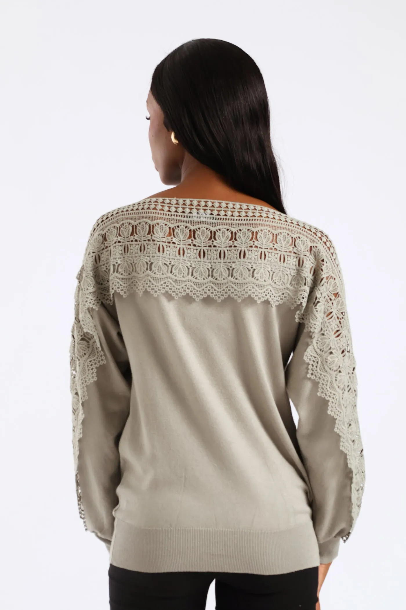 Lace Knitwear Combo Top - Sage sold by Edgars product image thumbnail 3