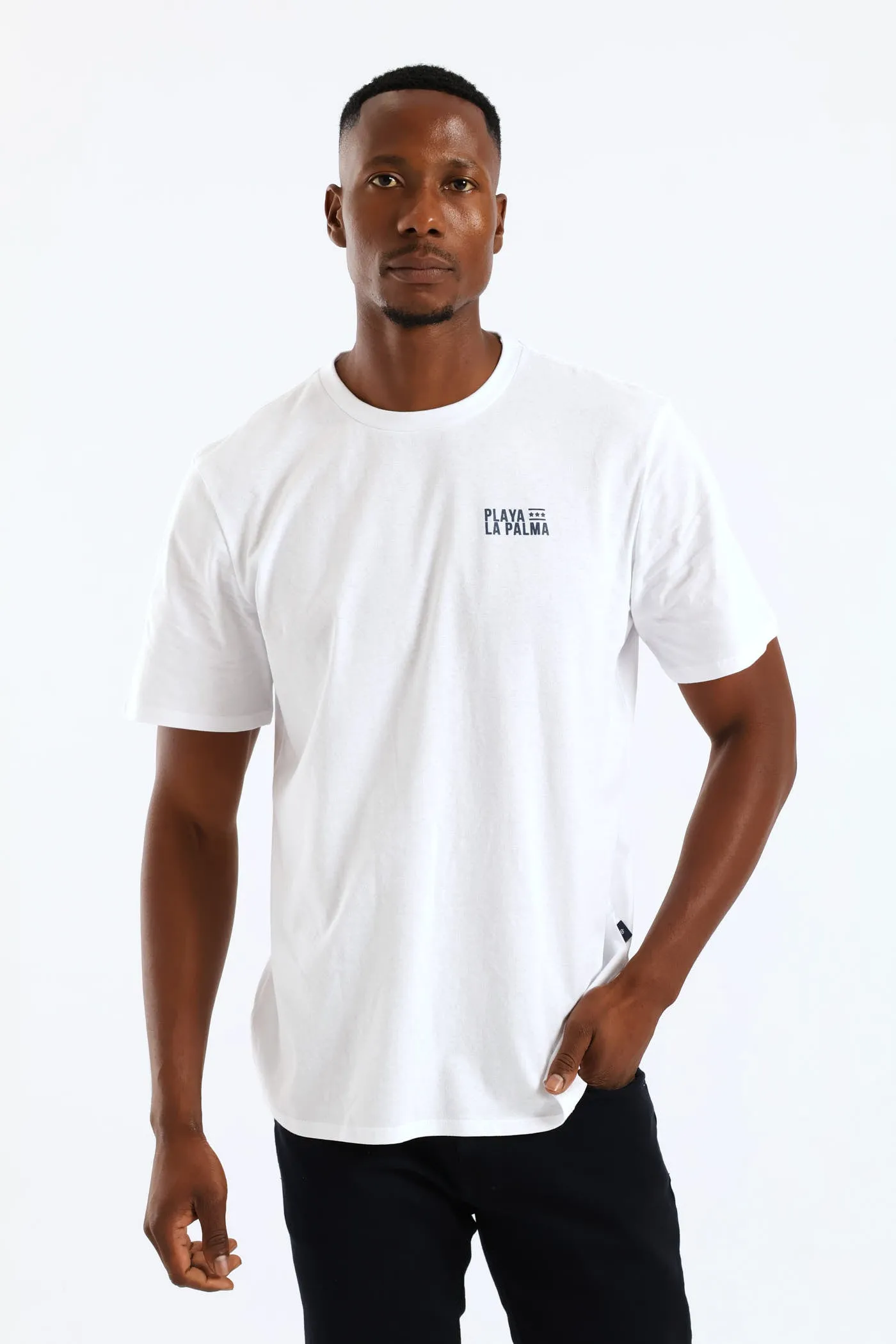 Playa La Palma Front & Back Tee - White sold by Edgars