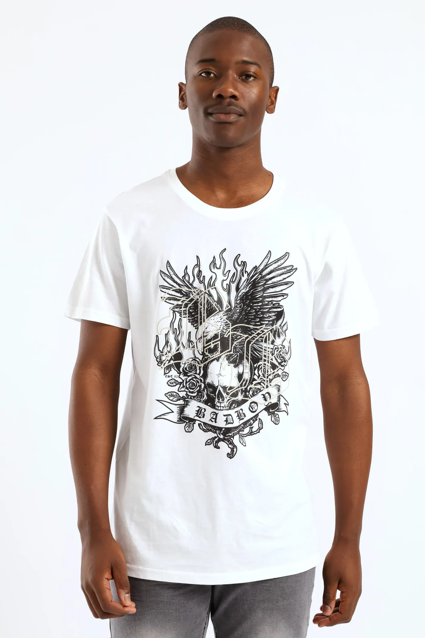 Death Skull Tee - White sold by Edgars