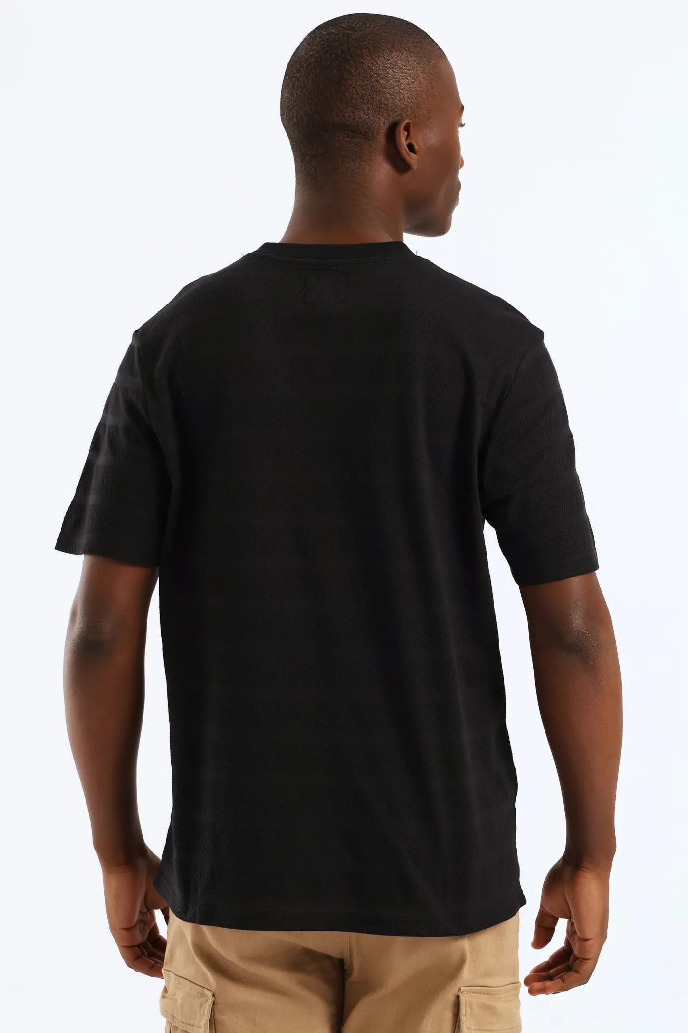 Basic Stripe Waffle Tee - Black sold by Edgars product image thumbnail 4