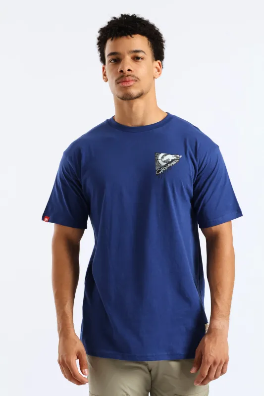 Drip Back Print Tee - Blue sold by Edgars