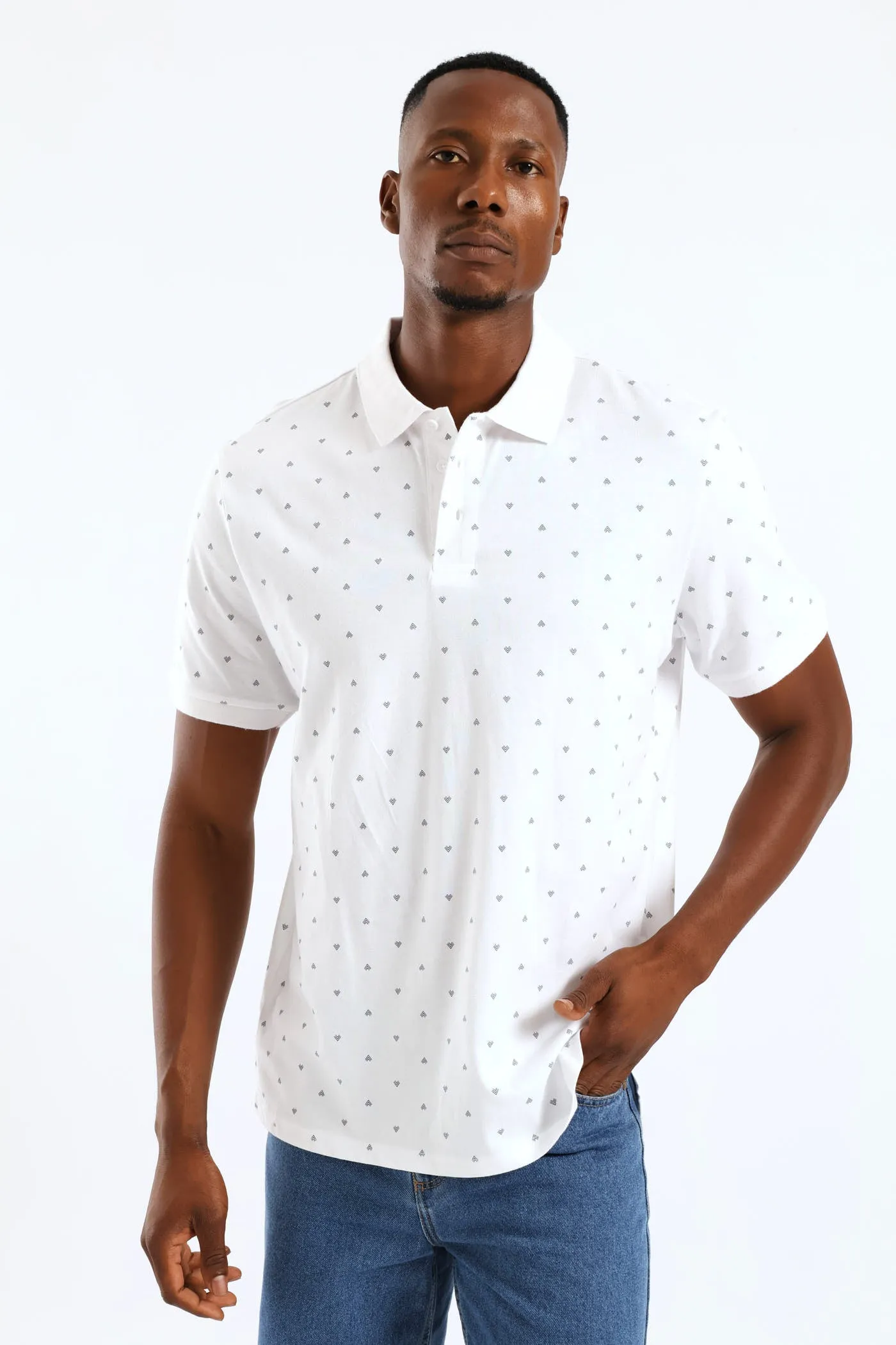 Arrowhead Print Golfer - White sold by Edgars