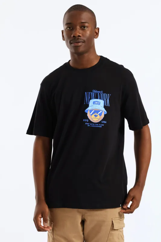 Small NY Teddy Tee - Black sold by Edgars