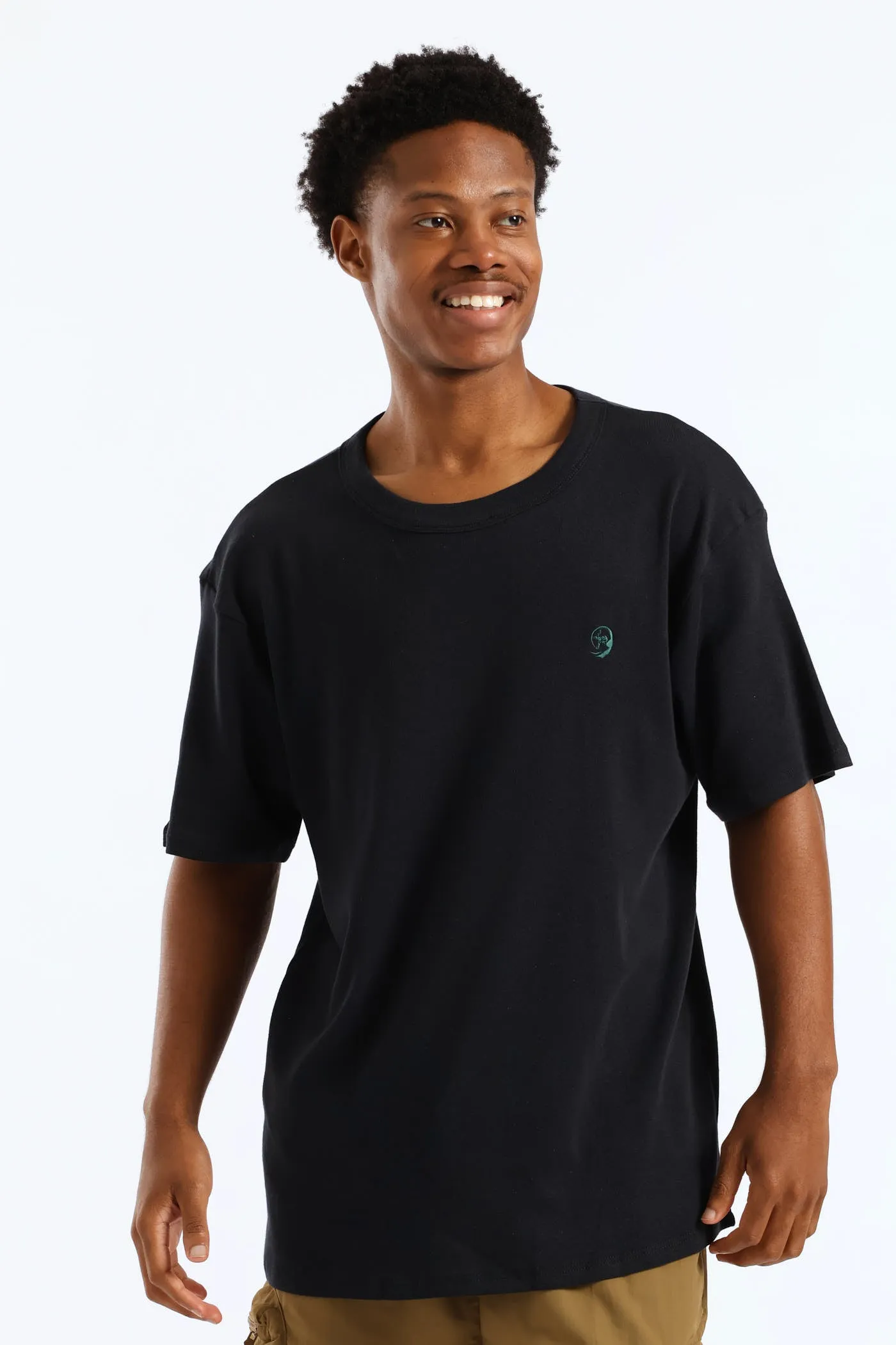 Embroidered Rib Tee - Black sold by Edgars