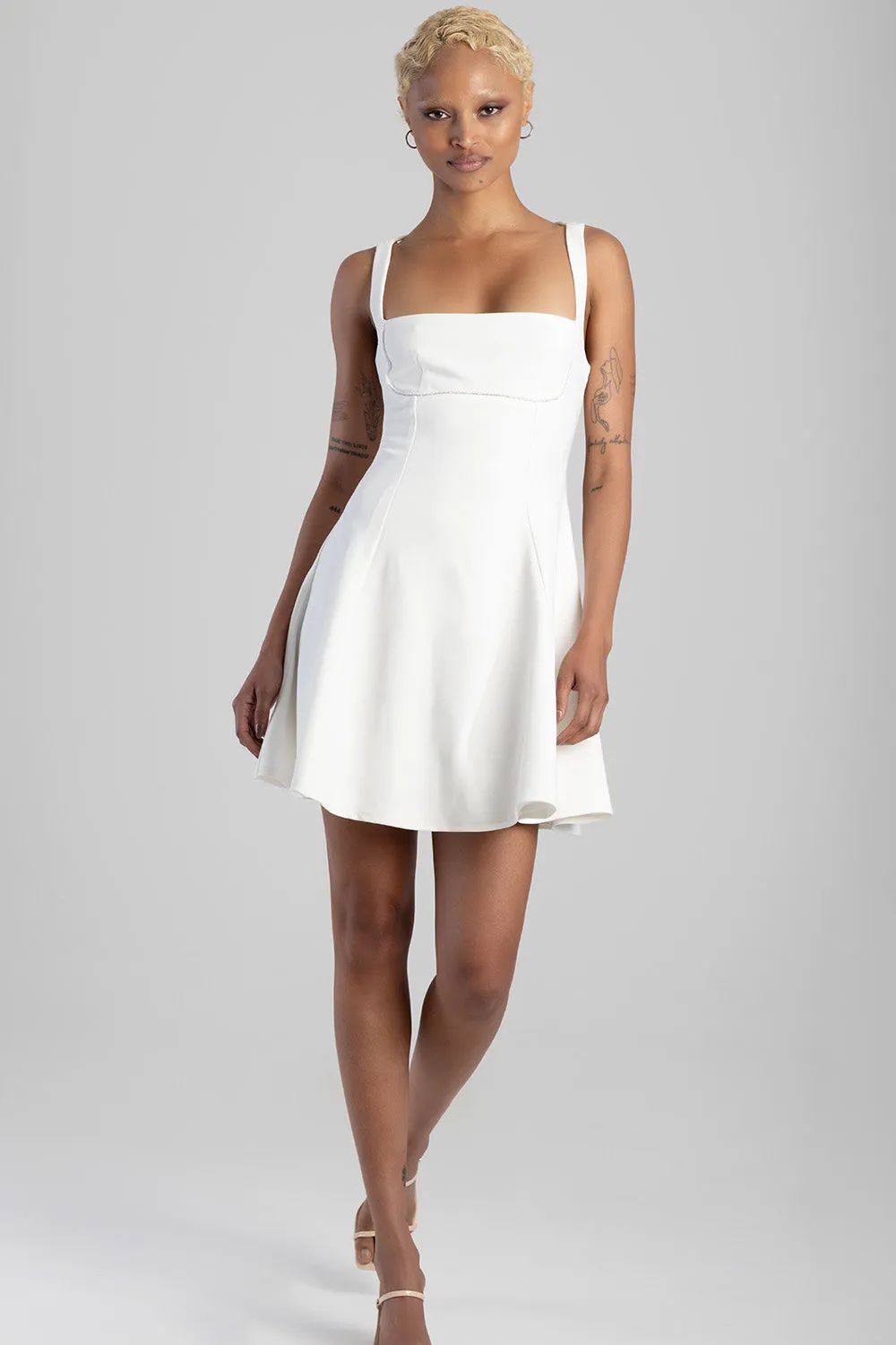 Square Neckline Fit And Flare Mini Dress - Off White sold by Edgars product image thumbnail 4