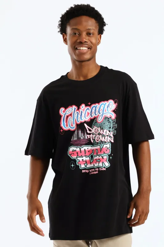 Graffiti Print Tee - Black sold by Edgars