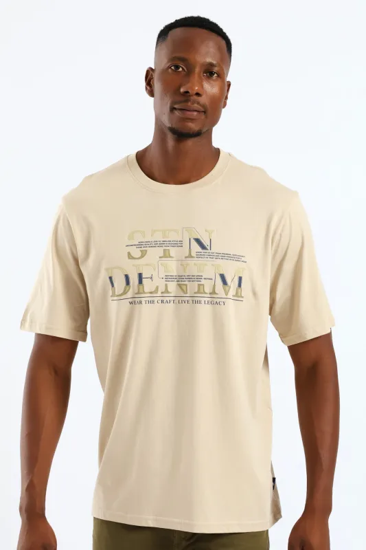 Stn Denim Tee - Stone sold by Edgars