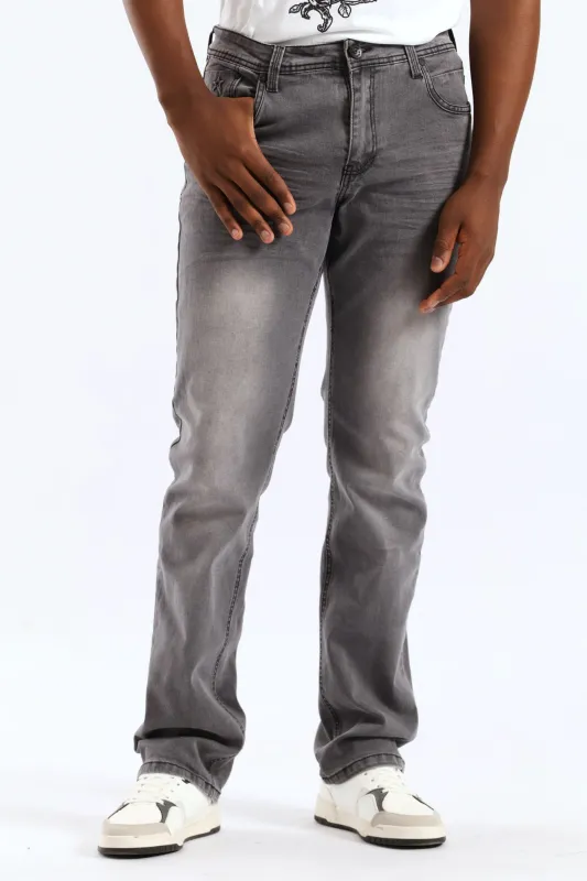 Terminator Straight Denim - Medium Grey sold by Edgars