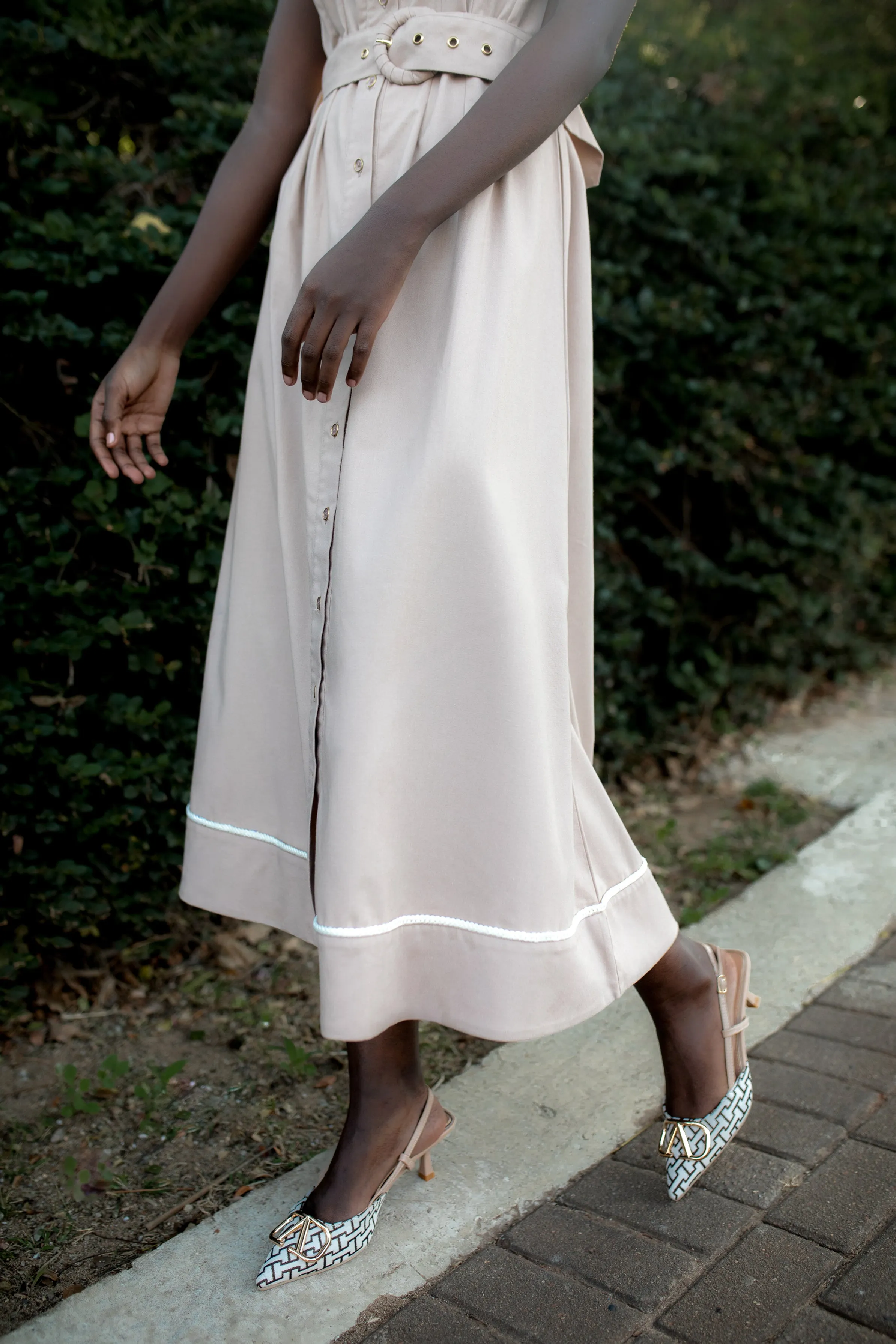 Peterpan Darted Waisted Maxi Dress - Taupe/Cream sold by Edgars product image thumbnail 5