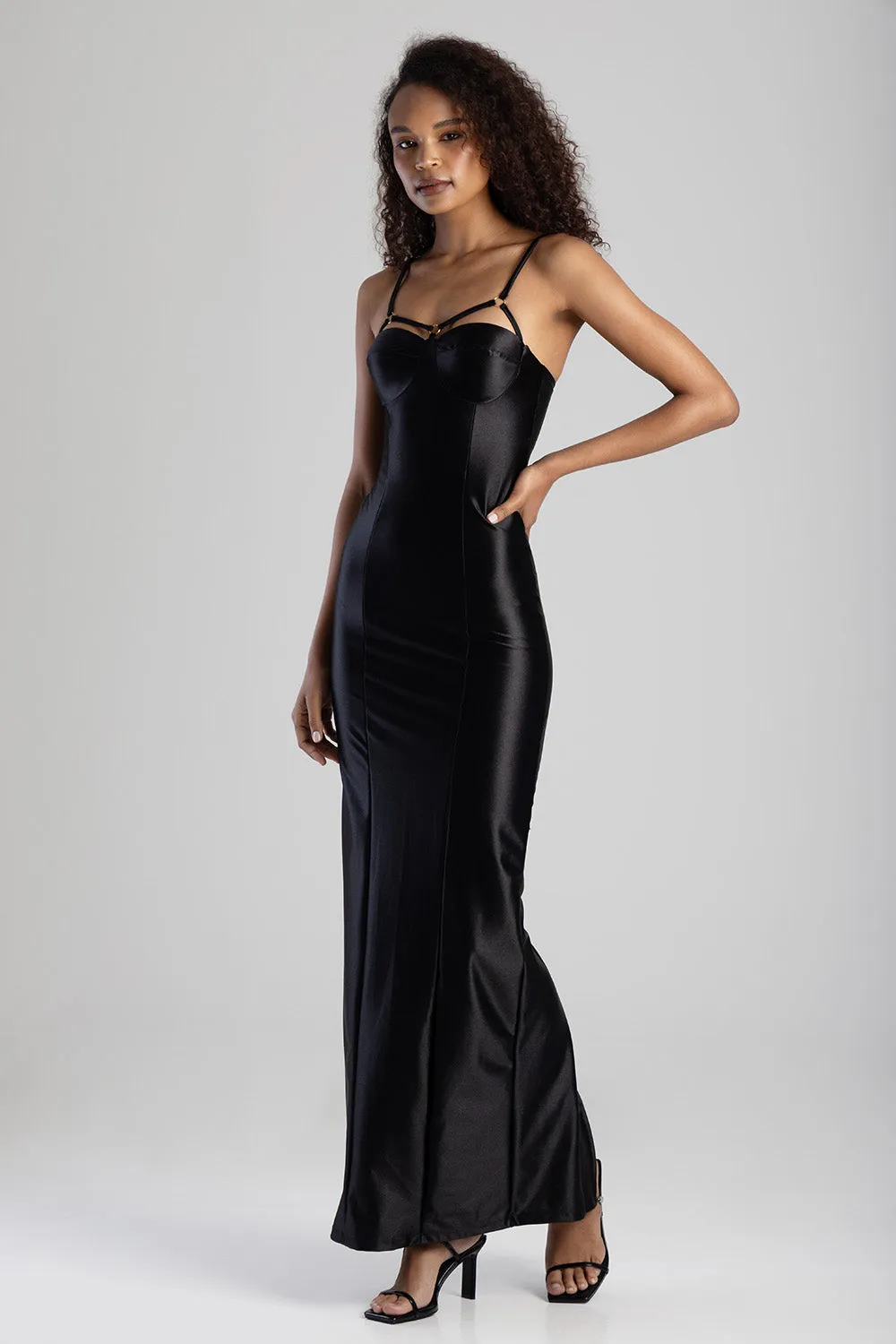 Strap & Cup Detail Maxi Dress - Black sold by Edgars