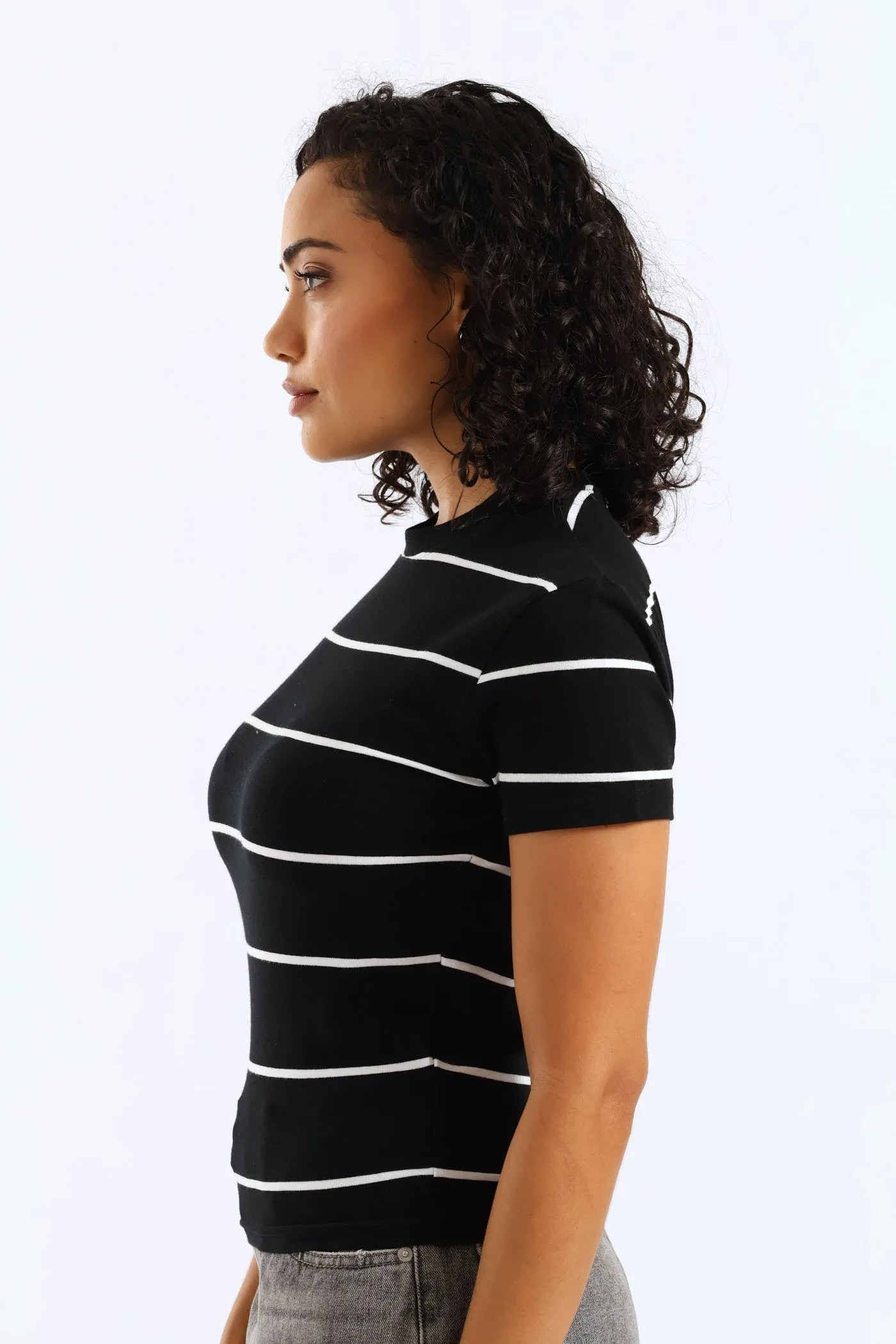 Yarn-Dye Stripe Tee - Black sold by Edgars product image thumbnail 4