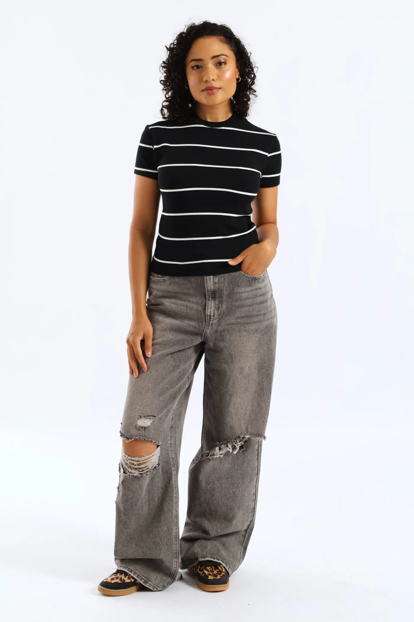 Yarn-Dye Stripe Tee - Black sold by Edgars product image thumbnail 3