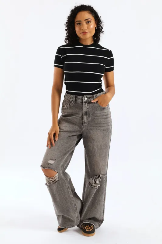 Ripped Baggy Jean - Grey sold by Edgars