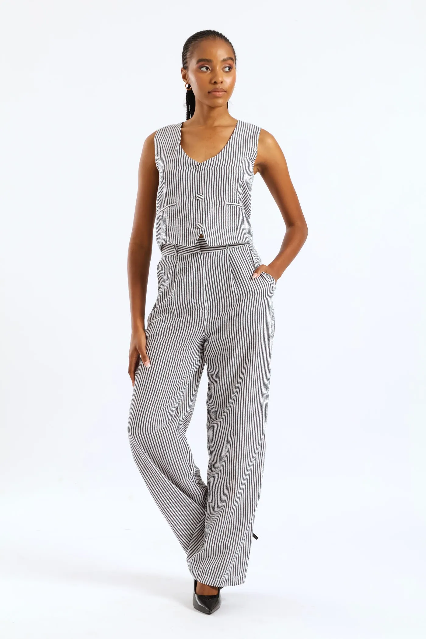 Striped Wide Leg Pant - Charcoal sold by Edgars product image thumbnail 3