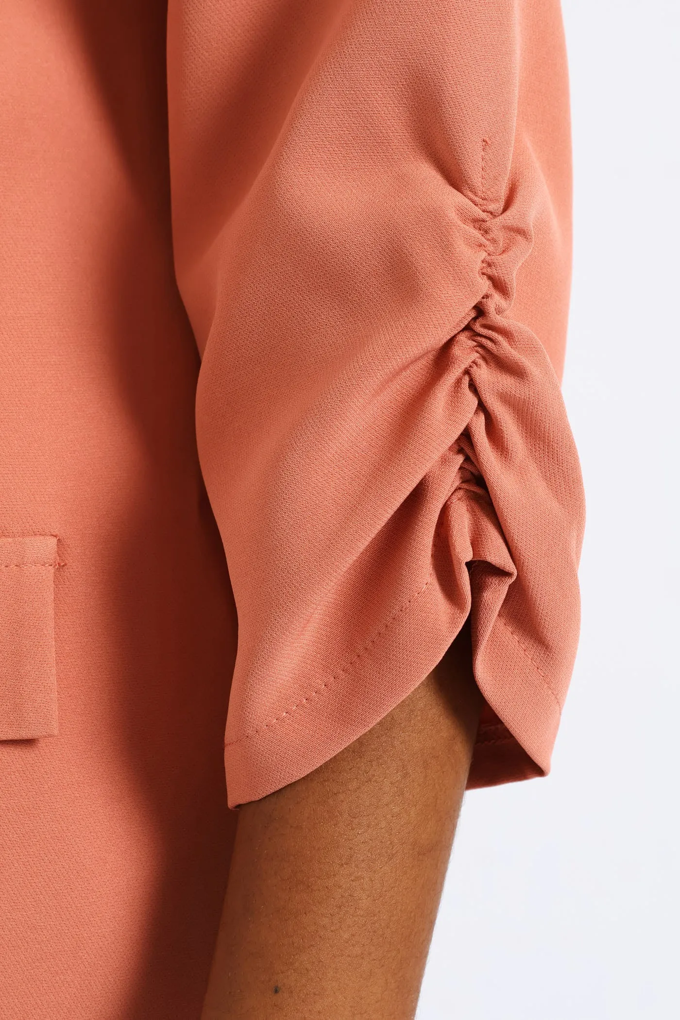 Ruched Sleeve Pocket Button Blazer - Dusty Pink sold by Edgars product image thumbnail 2