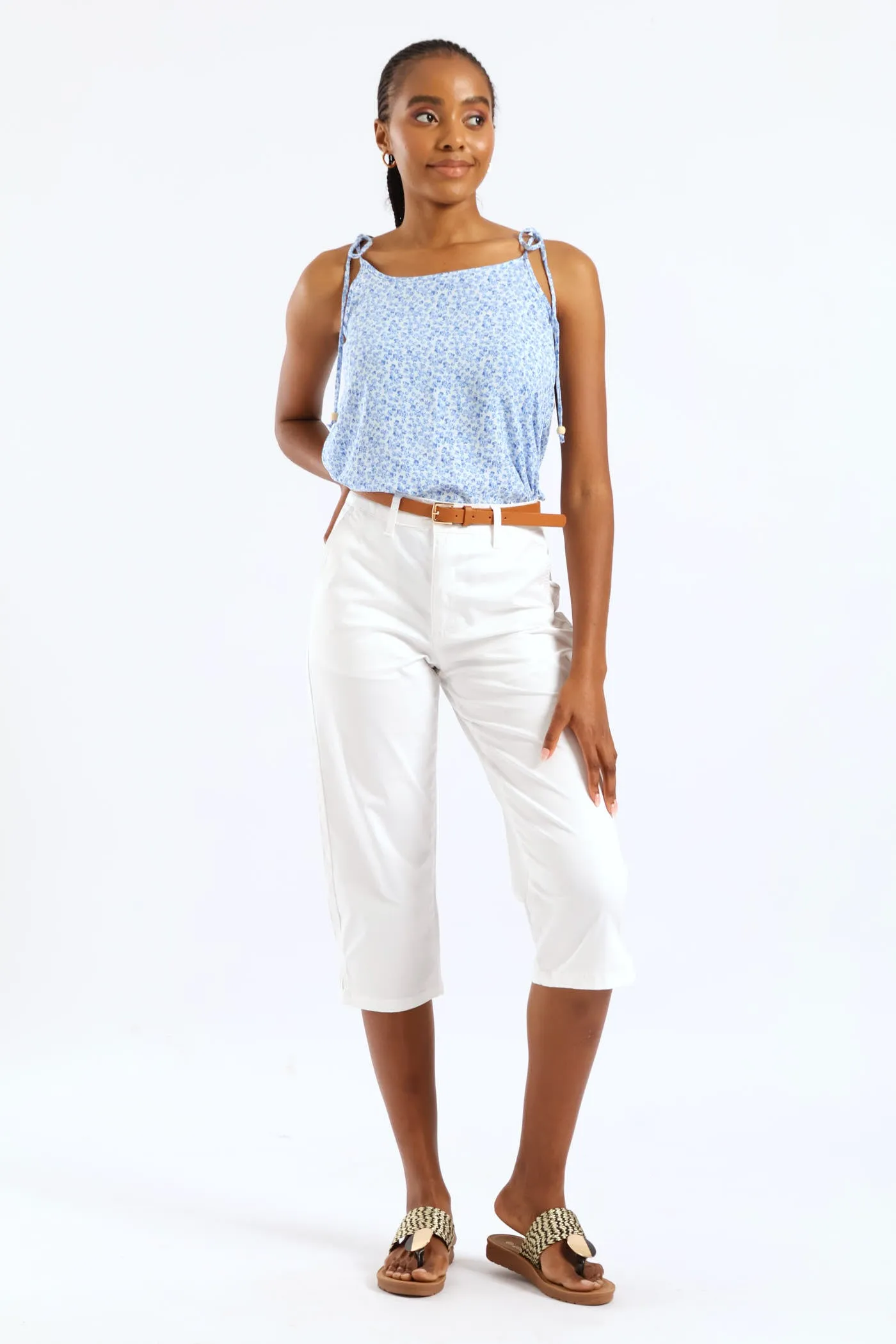Belted Sateen Chino Capri Short - White sold by Edgars product image thumbnail 5