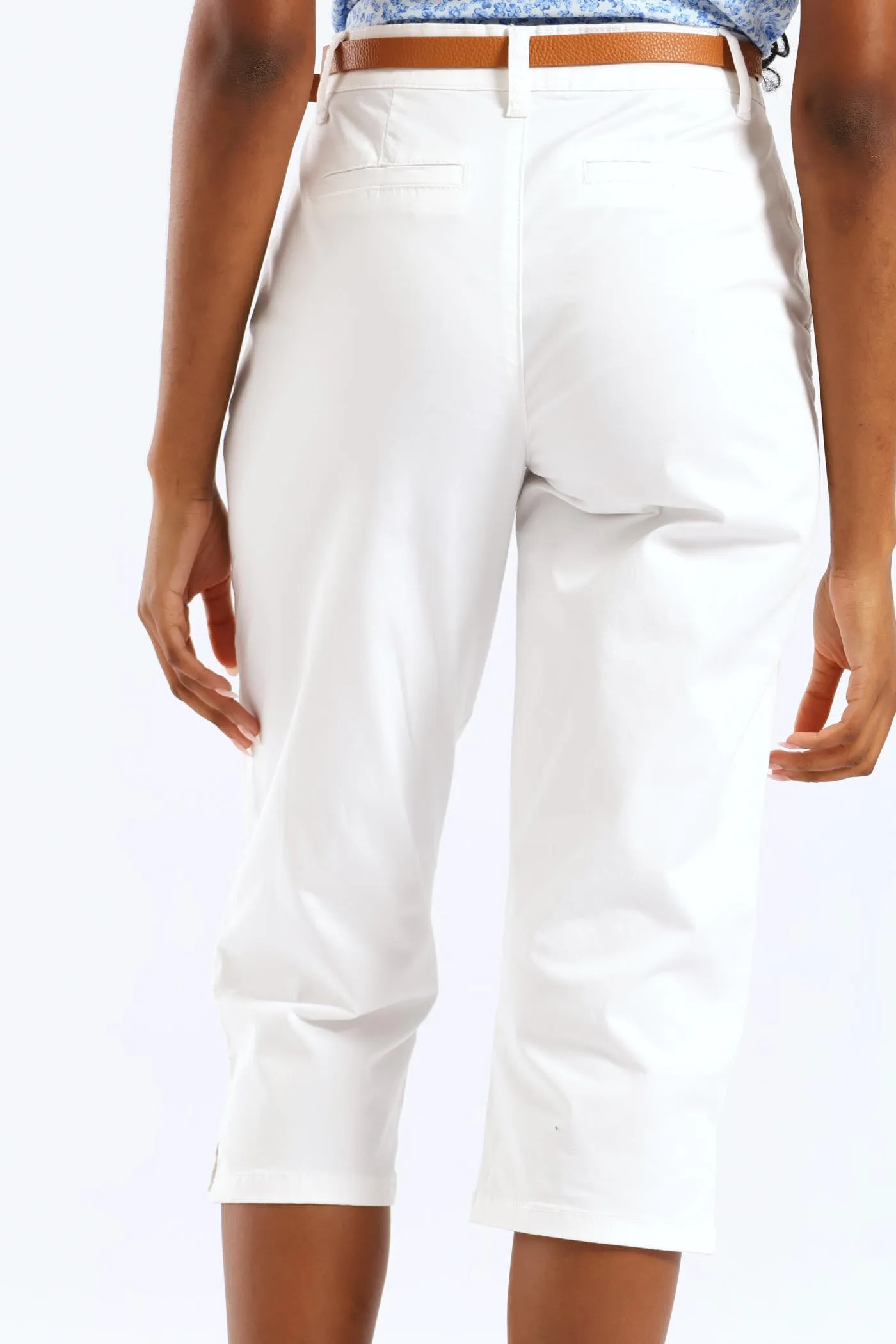 Belted Sateen Chino Capri Short - White sold by Edgars product image thumbnail 2