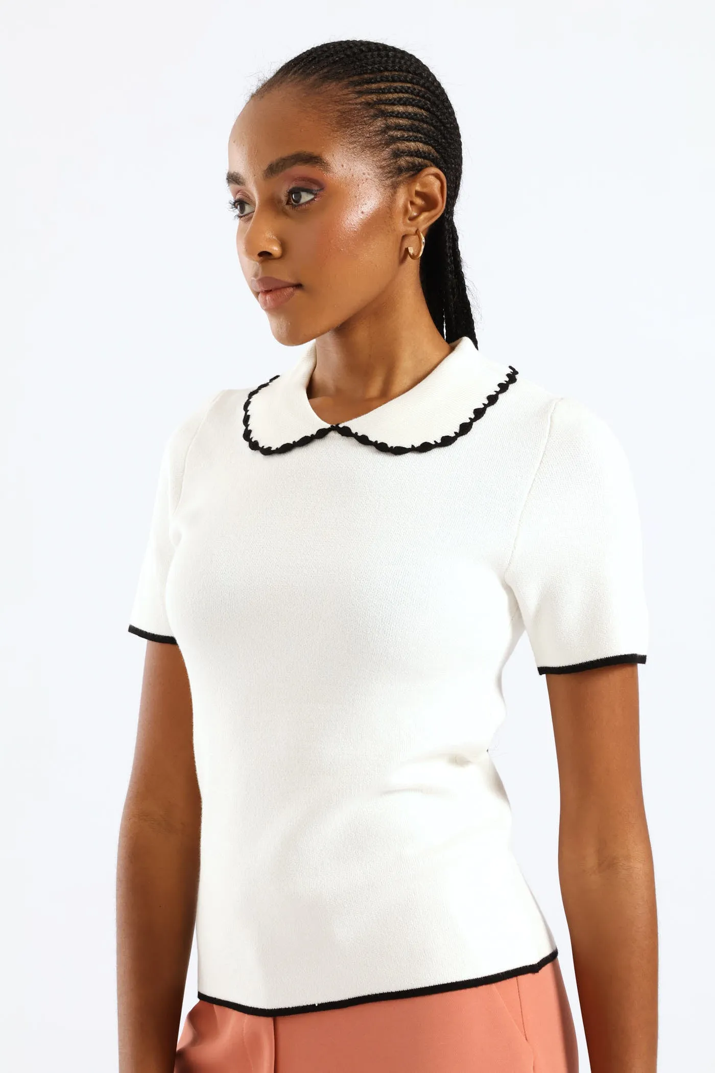 Peter Pan Tipped Pullover - White/Black sold by Edgars product image thumbnail 4