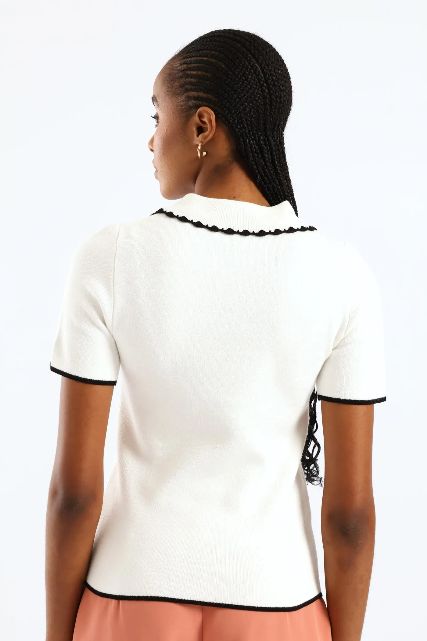 Peter Pan Tipped Pullover - White/Black sold by Edgars product image thumbnail 2