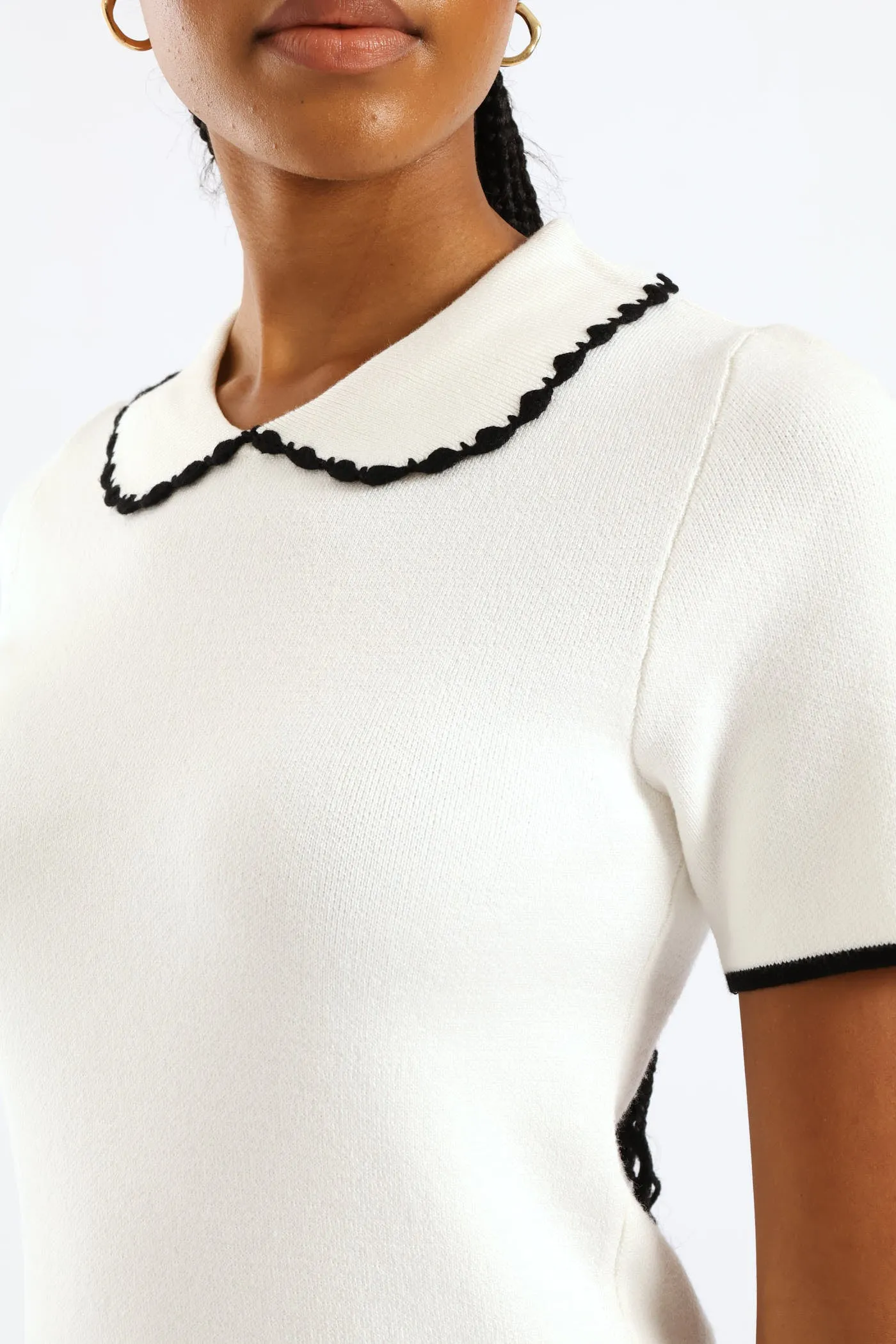 Peter Pan Tipped Pullover - White/Black sold by Edgars product image thumbnail 5