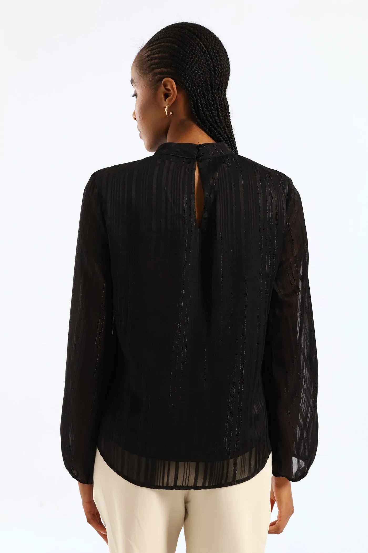 Hi Neck Keyhole Blouse - Black sold by Edgars product image thumbnail 2
