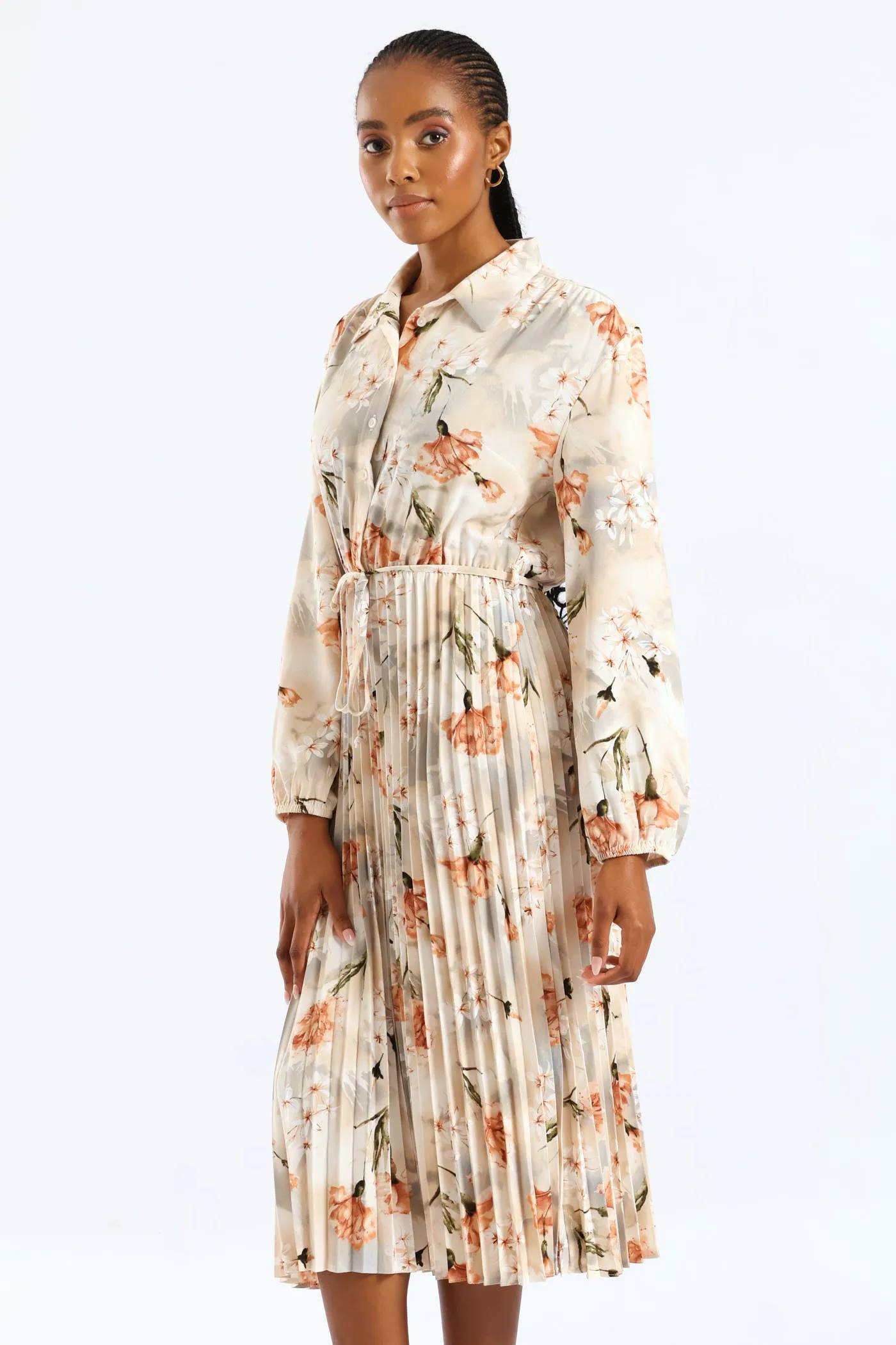 Crepe Pleated Maxi Dress - Cream sold by Edgars product image thumbnail 2