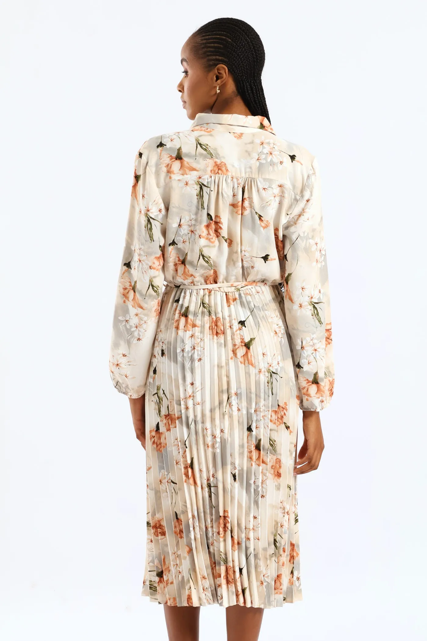 Crepe Pleated Maxi Dress - Cream sold by Edgars product image thumbnail 3