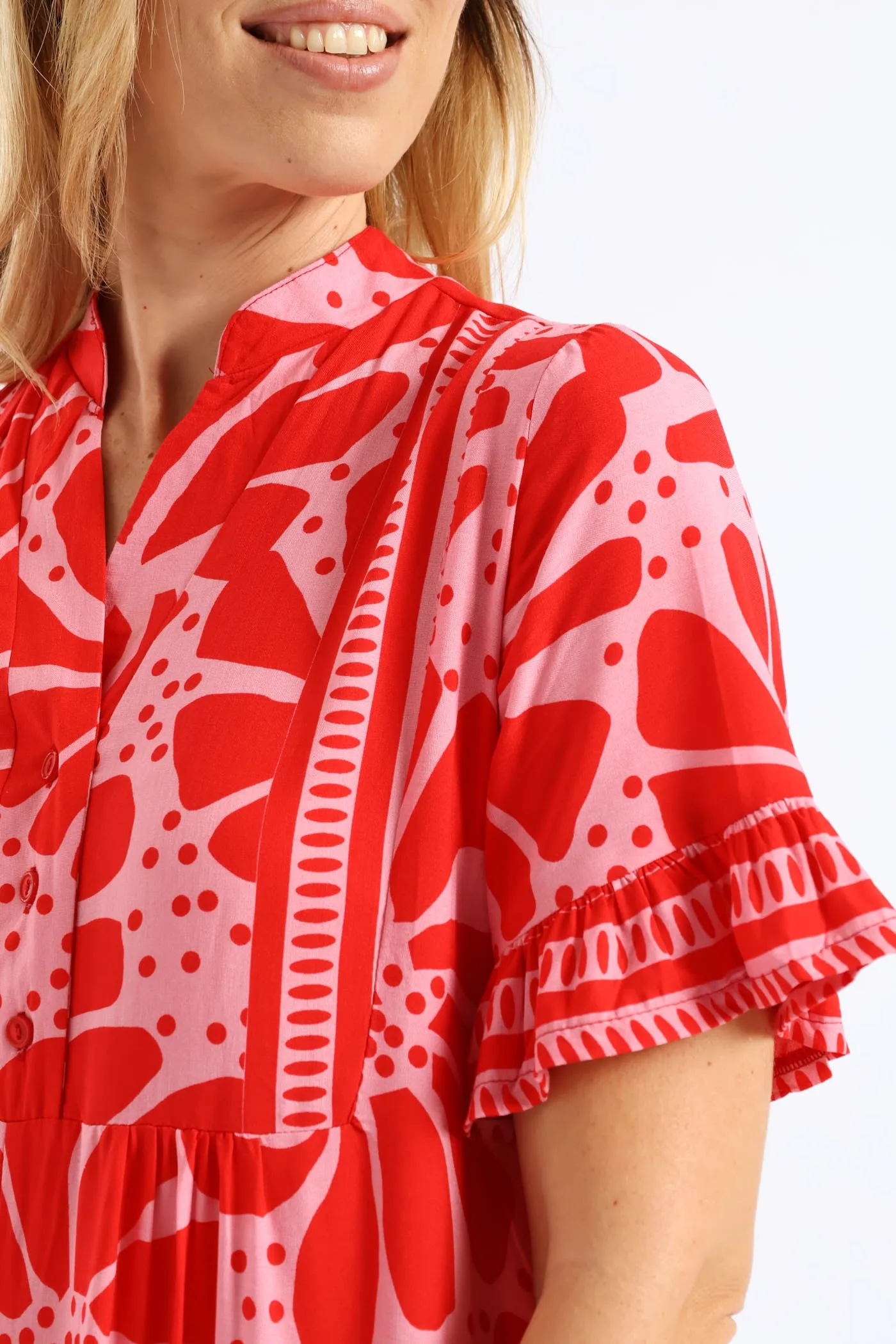 Floral Border Print Midaxi Dress - Red/Pink sold by Edgars product image thumbnail 2