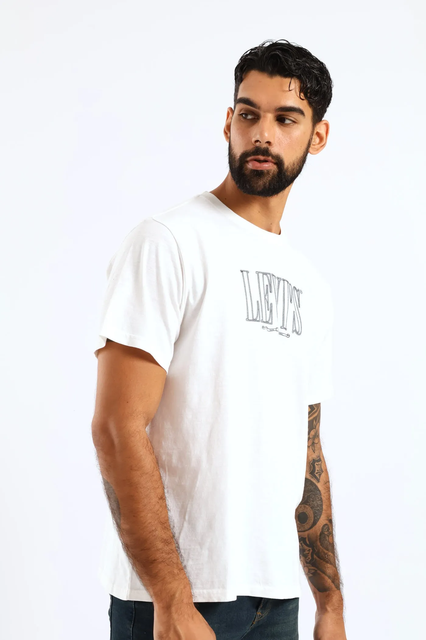 Relaxed Fit Rope Serif Logo Tee - White sold by Edgars product image thumbnail 3