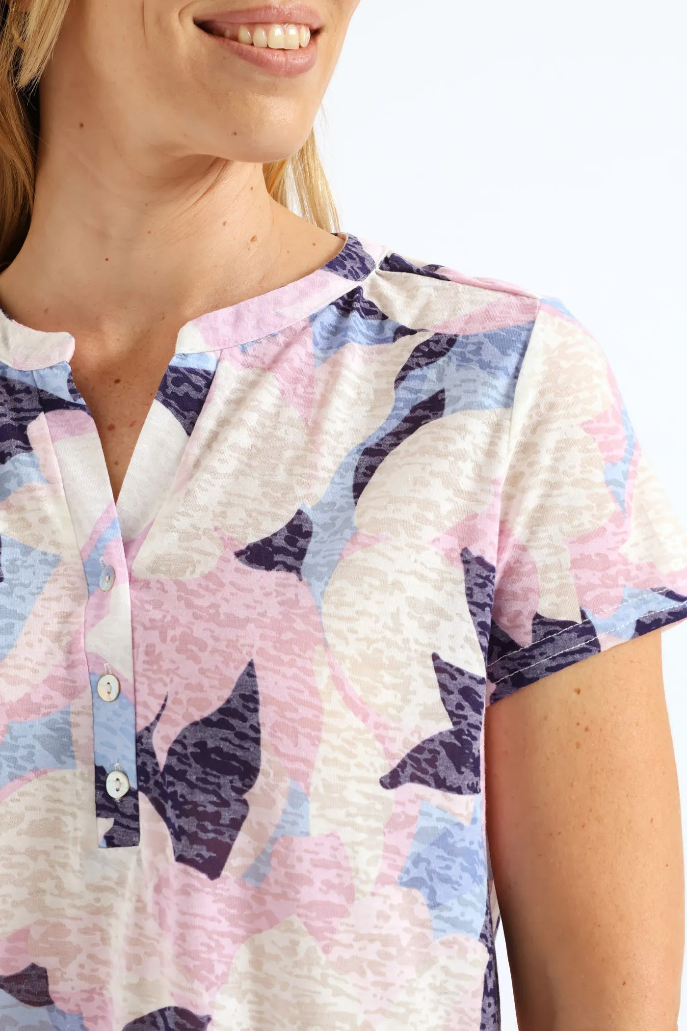 Burnout Henley T-Shirt - Pink/Blue sold by Edgars product image thumbnail 2