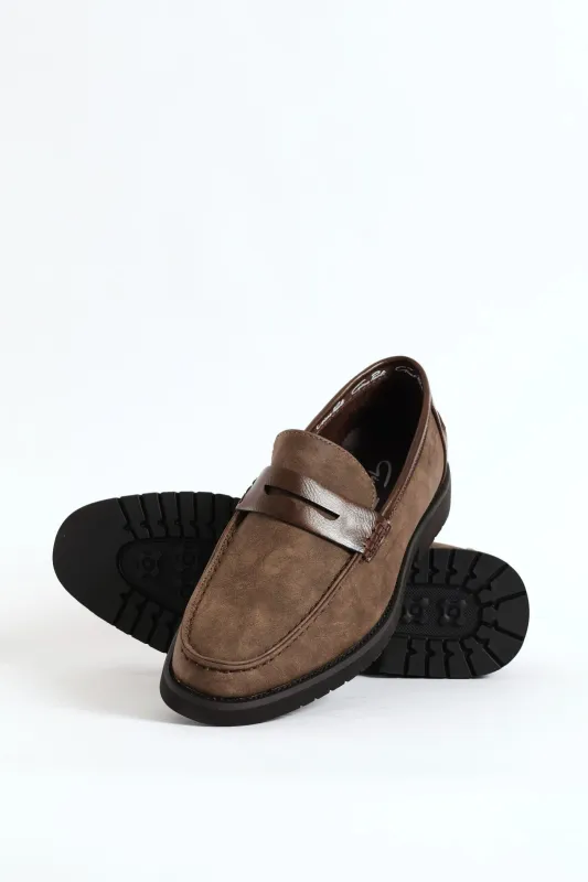 Chunky Sole Penny Moccasin Loafer - Brown sold by Edgars
