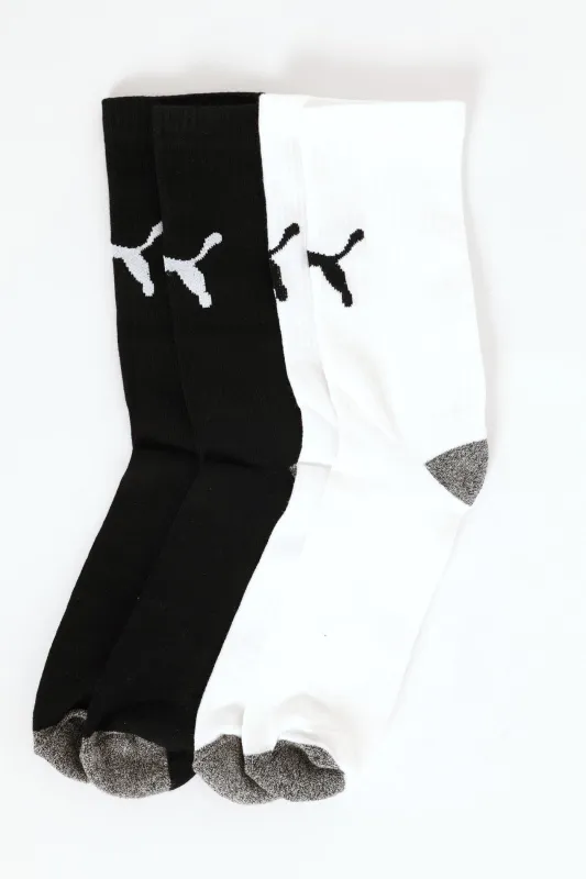 2 Pack Mid Calf Padel Sock - Black/White sold by Edgars