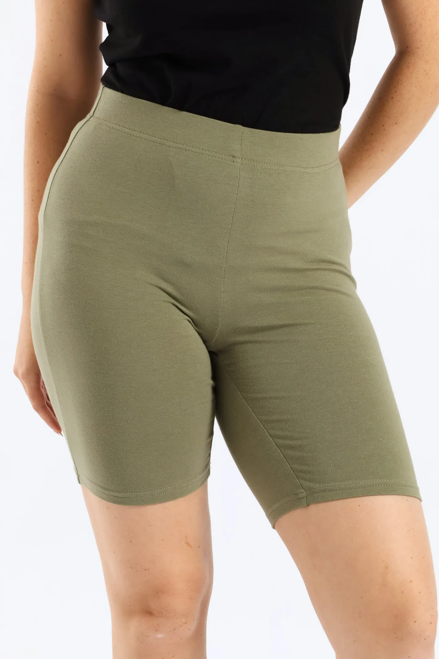 Mid Thigh Cycle Short - Artichoke Green sold by Edgars