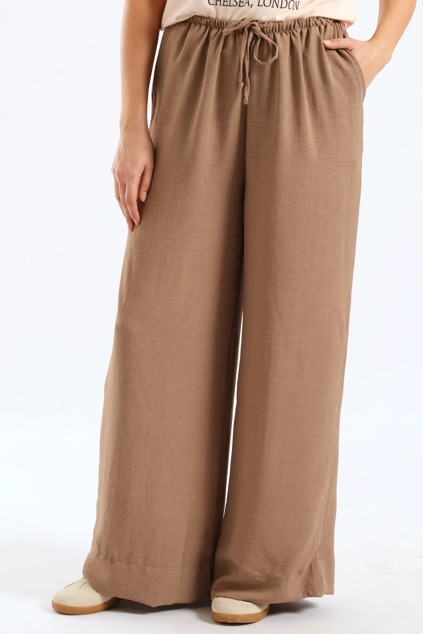 Pull-On Wide Hem Wideleg Pant - Dark Stone sold by Edgars