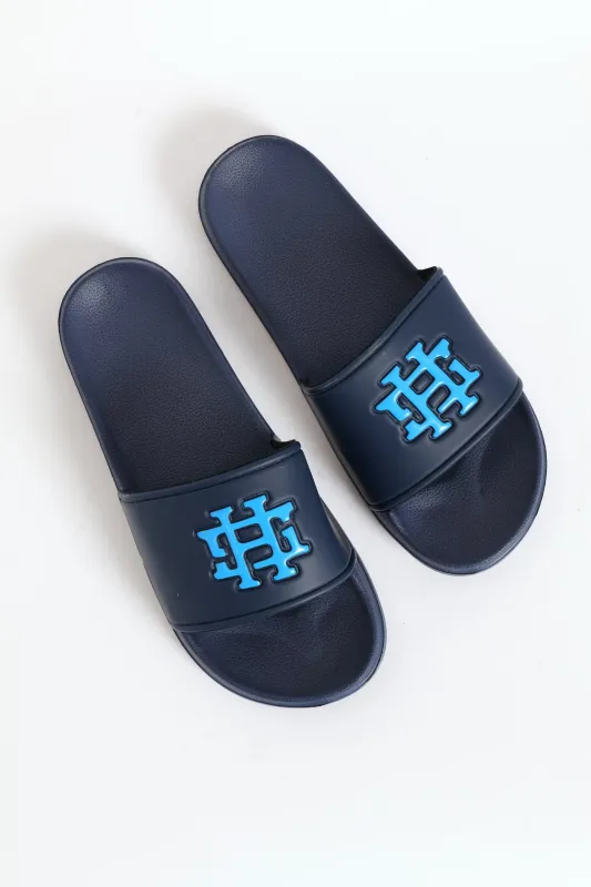 Embossed Brand On Upper Pool Slide - Navy/Blue sold by Edgars