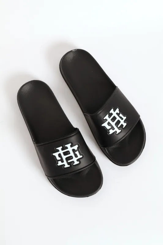 Embossed Brand On Upper Pool Slide - Black/White sold by Edgars