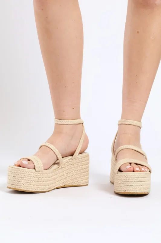 Platform Espadrille Wedge Heel - Tan sold by Edgars