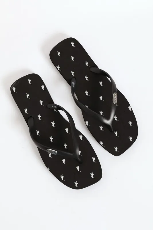 Squoval Monogram Flip Flop - Black sold by Edgars