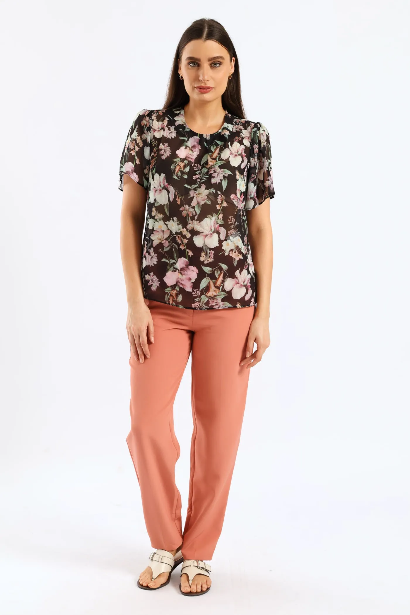 Pleat Neck Flutter Sleeve Blouse - Black sold by Edgars product image thumbnail 5