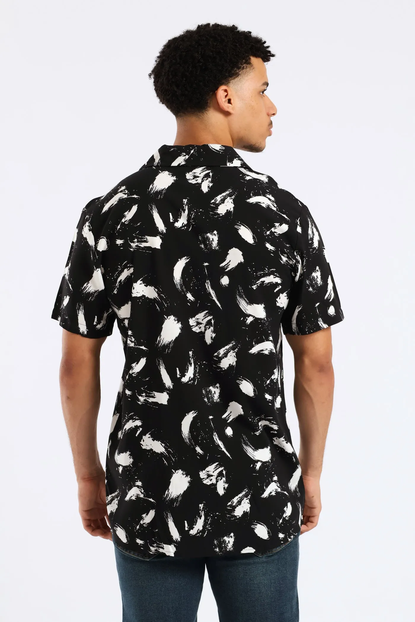 Splash Viscose Print Shirt - Black sold by Edgars product image thumbnail 2