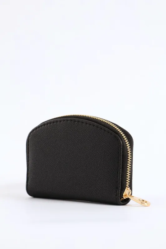 Curved Zip Around Purse - Black sold by Edgars