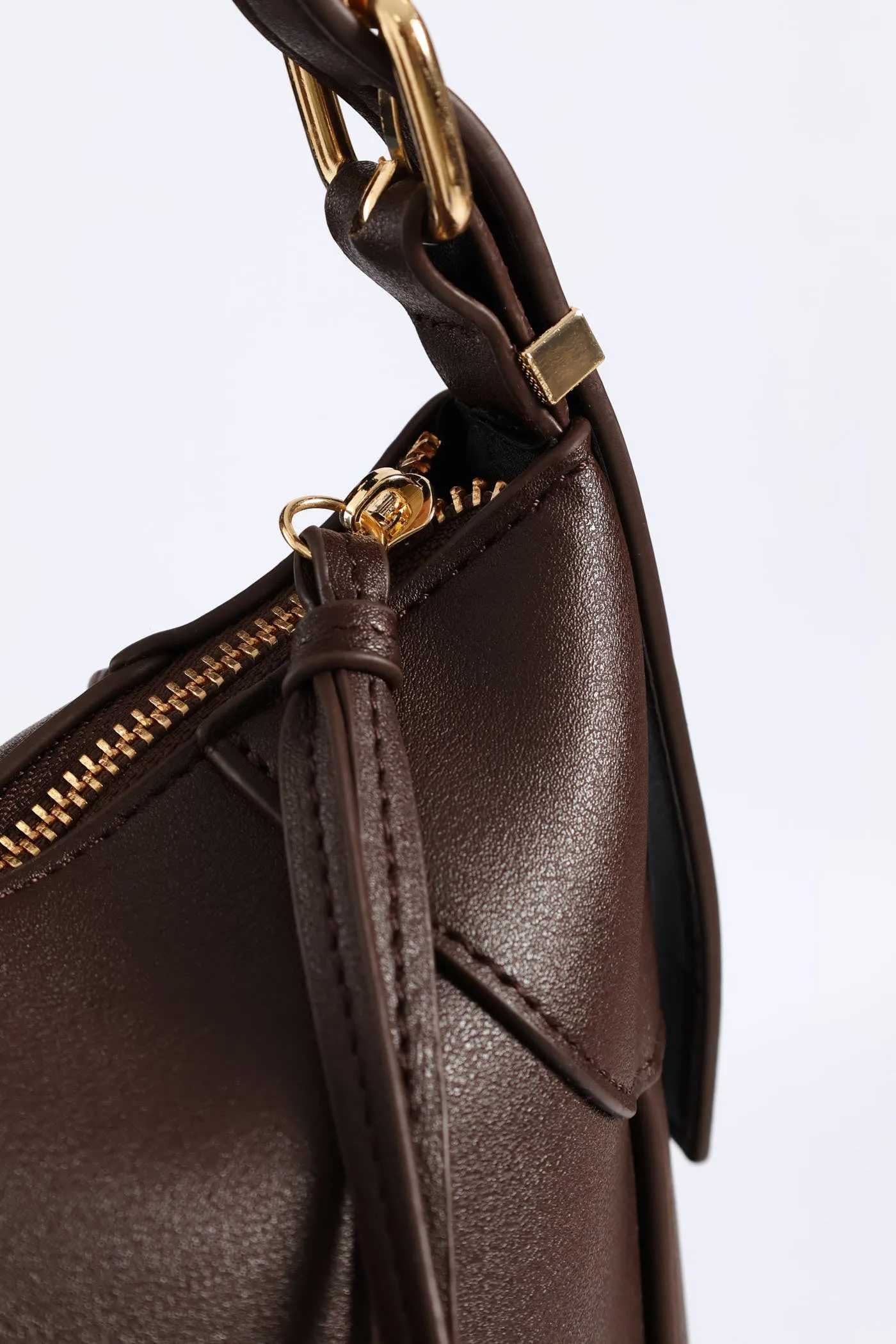Buckle Detail Shoulder Bag - Chocolate sold by Edgars product image thumbnail 3