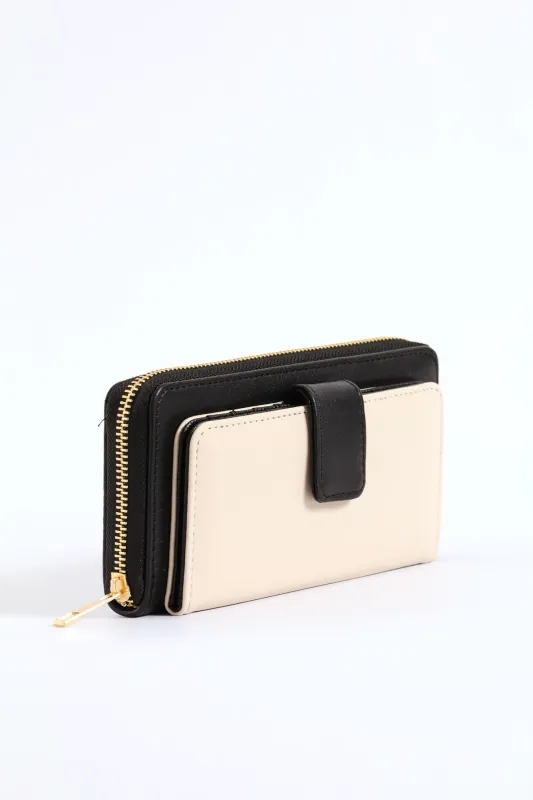 Colour Block Flap Zip Around Purse - Multi sold by Edgars